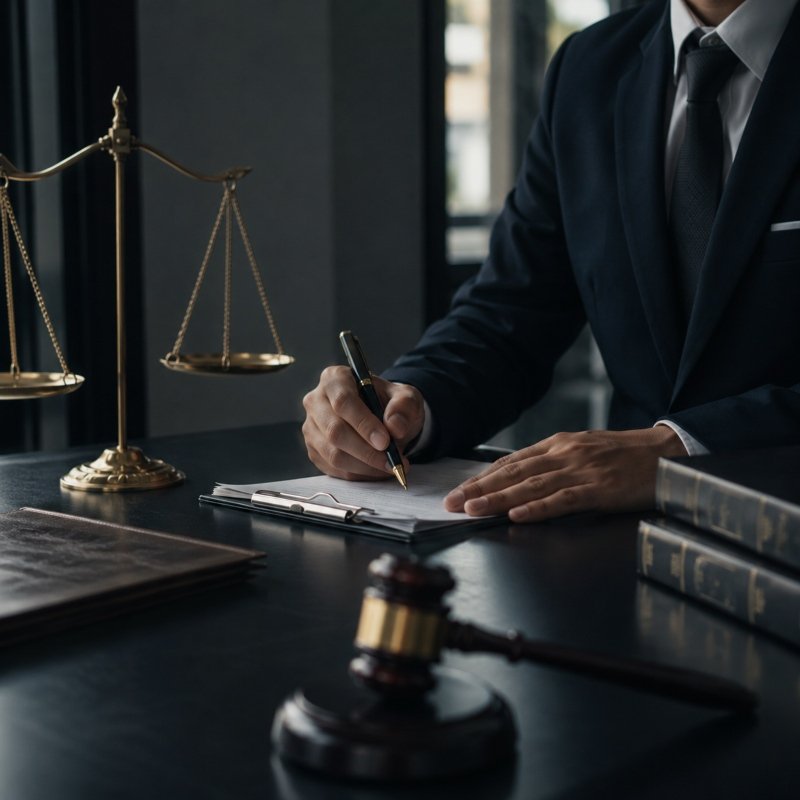 Family law solicitor reviewing documents with a client